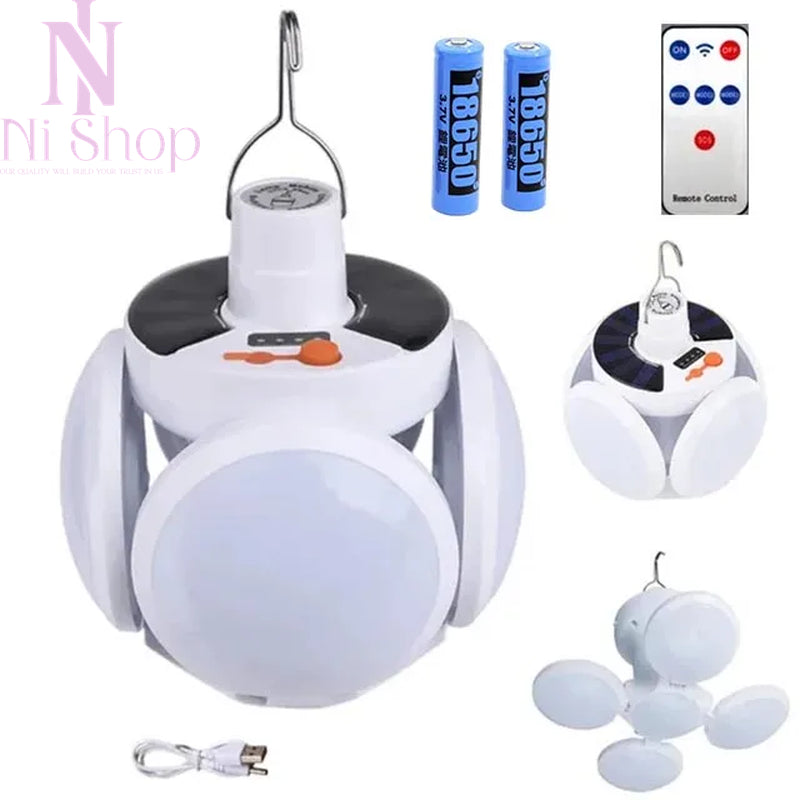 Premium Rechargeable Camping Lantern with Remote Control and Solar Power for Outdoor Use