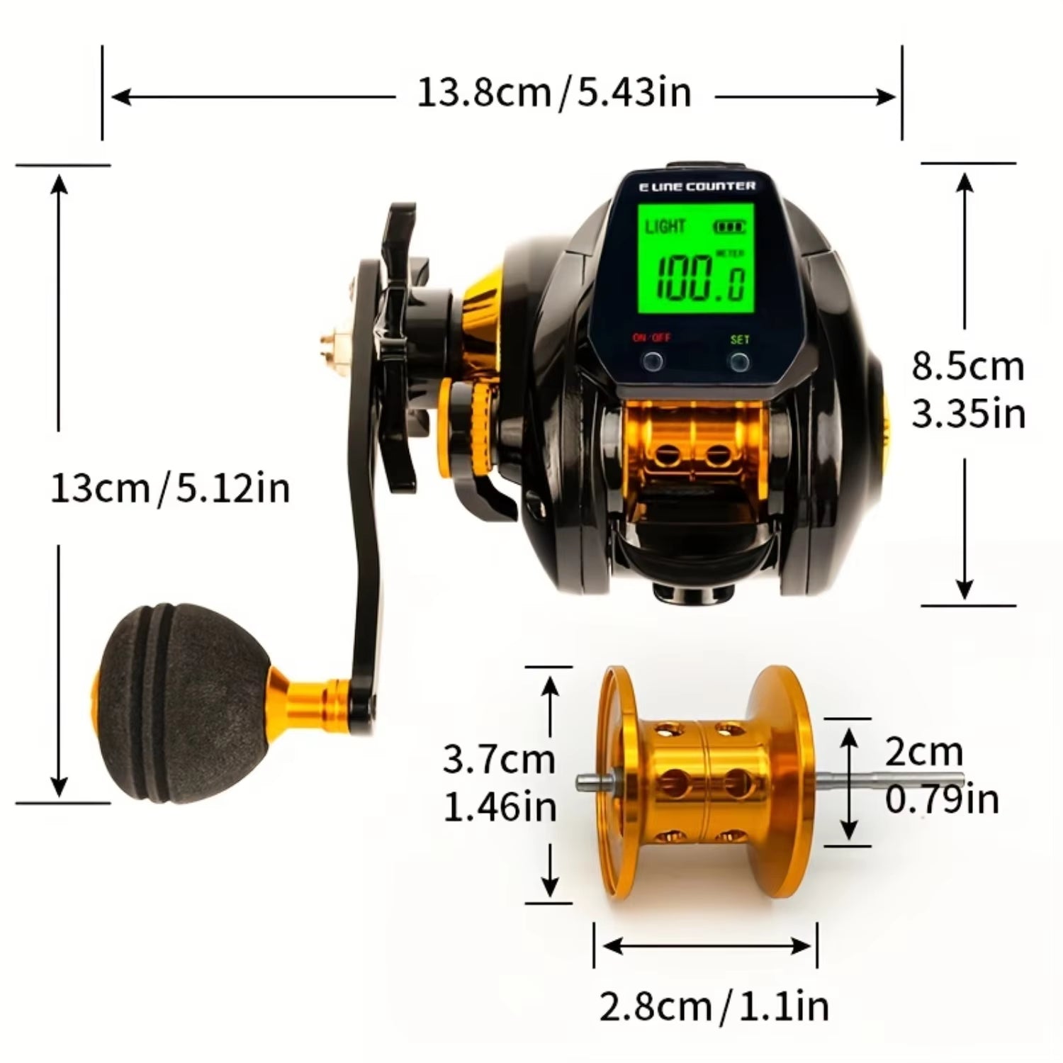 Advanced Digital Line Counter Baitcast Fishing Reel for Left-Handed Anglers