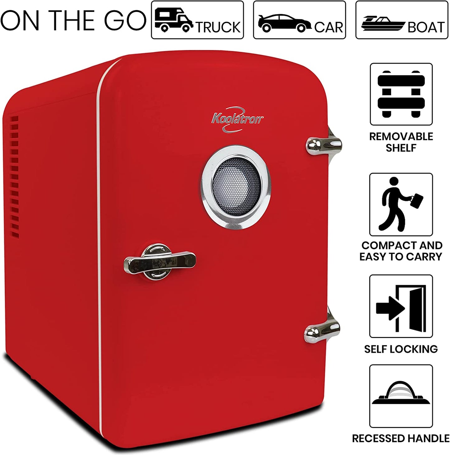 Chill & Groove: 4L Mini Fridge with Bluetooth Speaker - Ideal for Home, Office, and Travel!