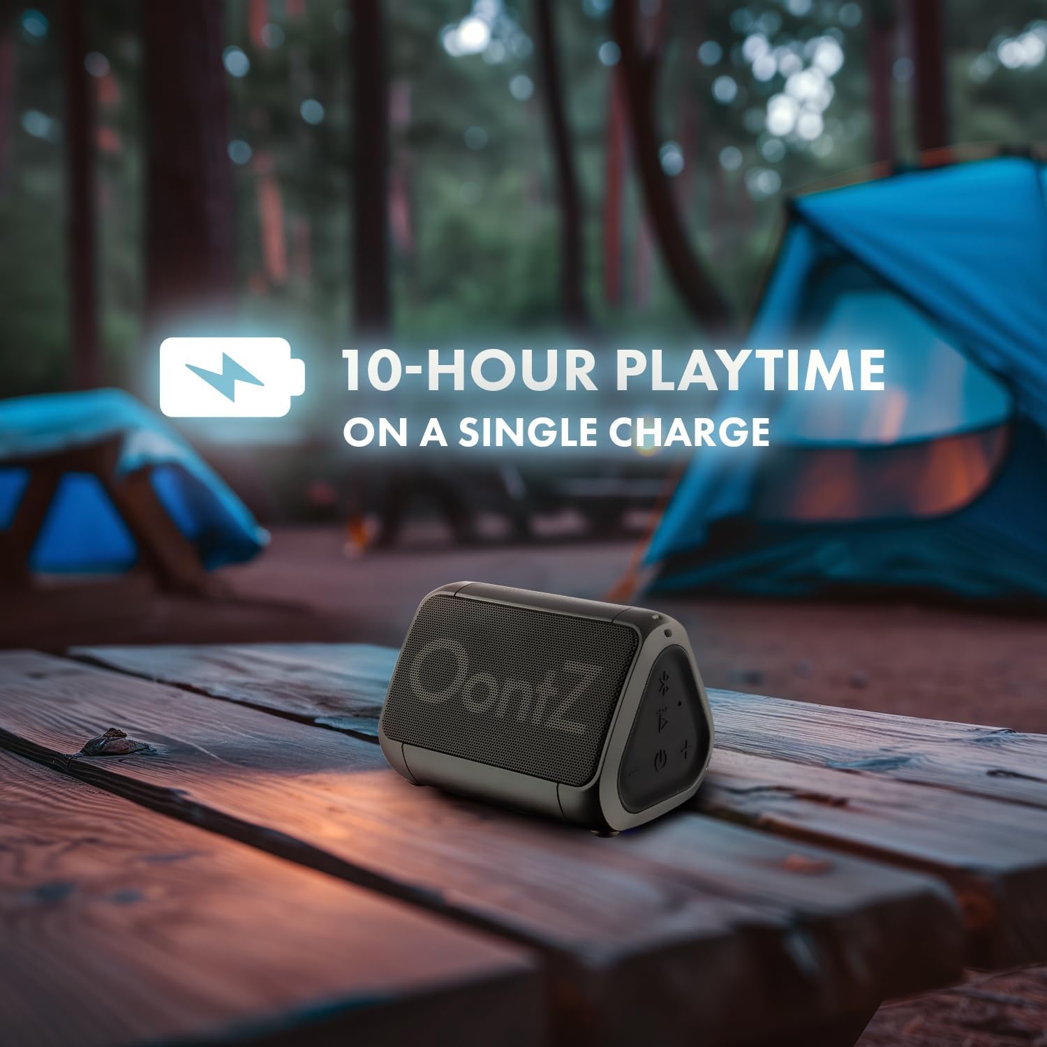 Oontz Angle Solo Portable Bluetooth Speaker - Powerful Sound, 100 Ft Range, IPX-5 Water Resistant - Perfect for Travel (Black)