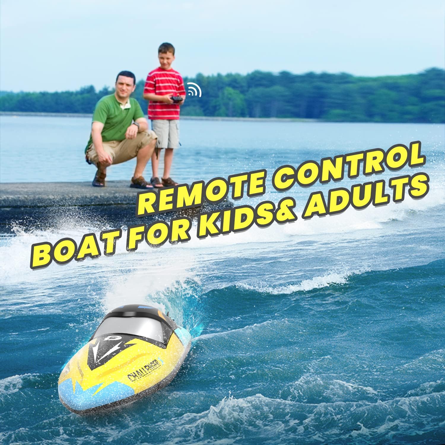 High-Speed Brushless Remote Control Racing Boat - 30+ MPH, Capsize Prevention, LED Lights, Perfect for Pools, Lakes & Seas - Fun for All Ages!