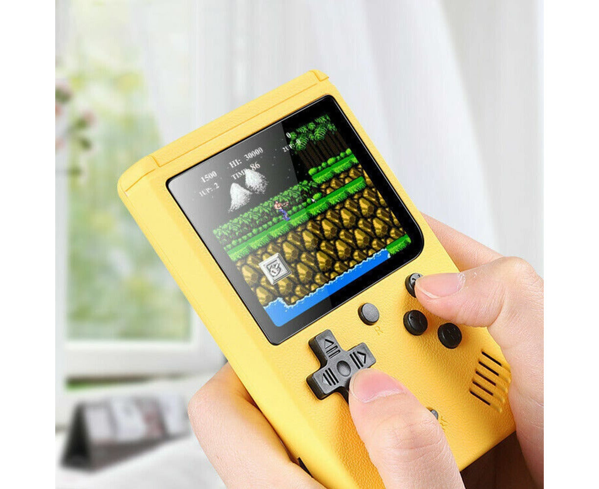 Retro Handheld Game Console - Built-In Games for Kids - Yellow