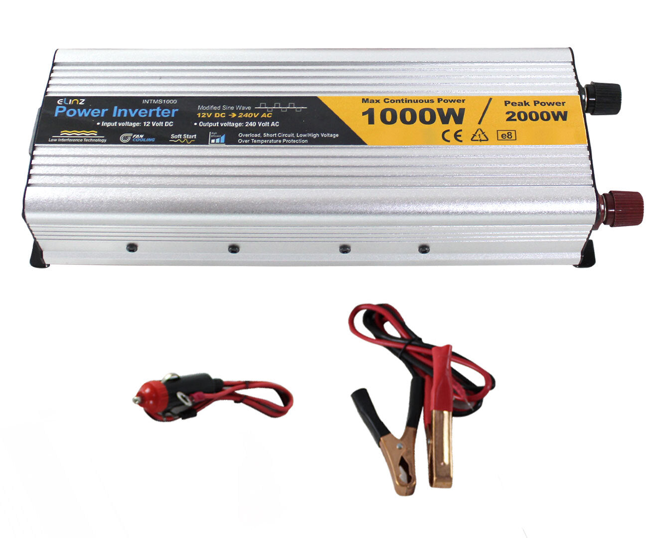 1000W/2000W 12V-240V Modified Sine Wave Power Inverter for Camping, Caravans, and Boats